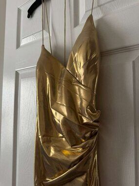 Bariano Australia Gold Metallic Gown
